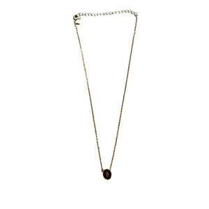 Initial Necklace‎ B Gold Tone Black Pendant Charm Delicate Chain Jewelry